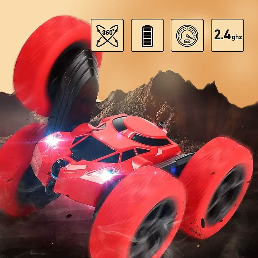 360 Rotating Stunt Toy Car with Controller - Red