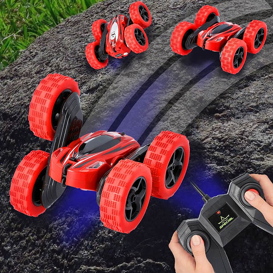 360 Rotating Stunt Toy Car with Controller - Red