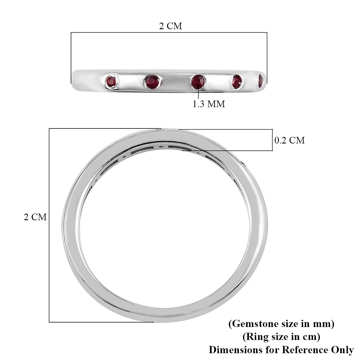 AA Ruby Band Ring in Platinum Over Sterling Silver