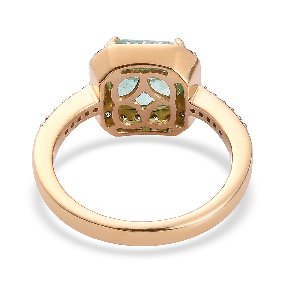 ILIANA 18K Yellow Gold Boyaca Colombian Emerald  3A and Diamond (GH-SI ) Ring 2.40 Ct, Gold wt. 5.11 Gms