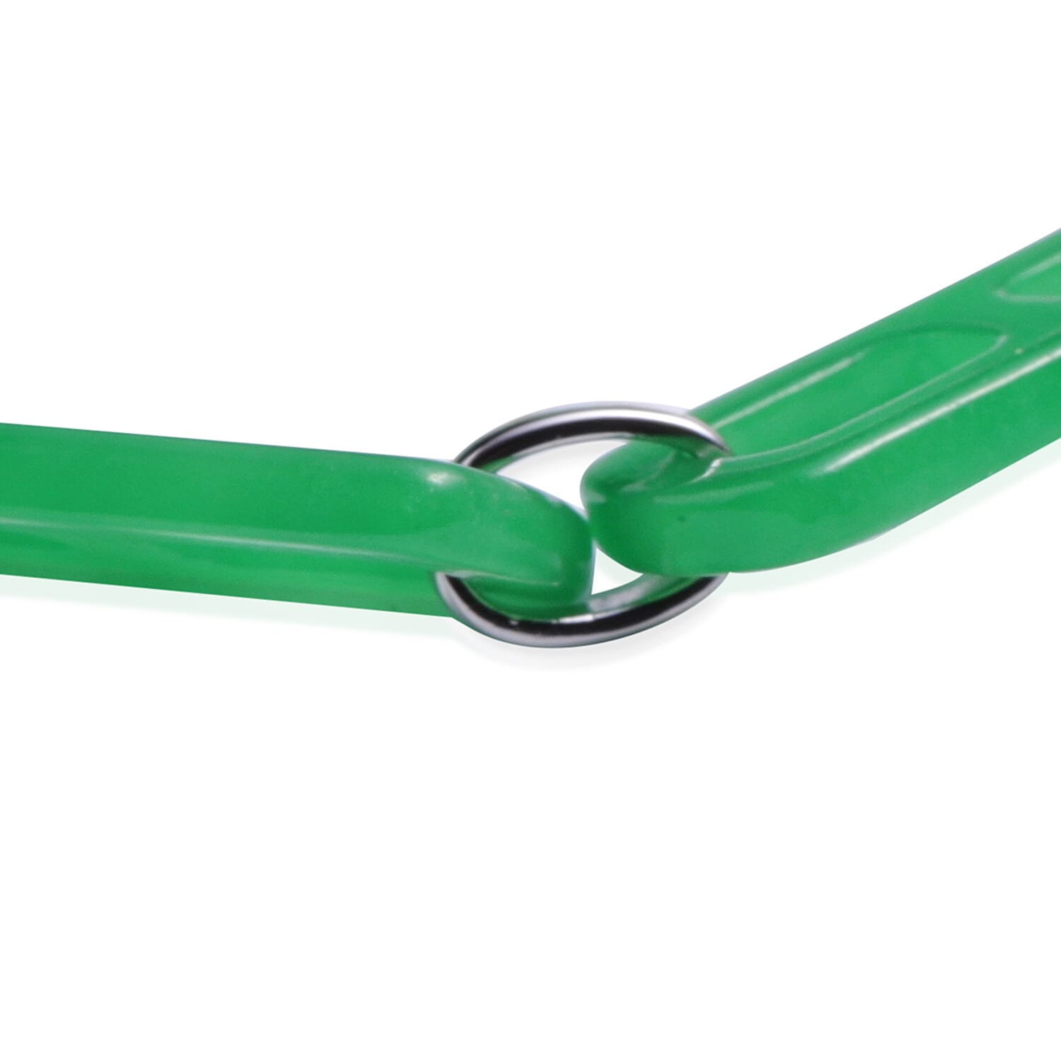 Green Jade Paper Clip Bracelet (Size 8) in Rhodium overlay Sterling Silver 59.75 Ct, Silver Wt 5.10 Gms