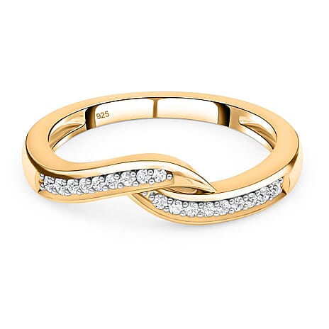 Diamond (Rnd) Ring in 18K Vermeil Yellow Gold Plated Sterling Silver 0.11 Ct.