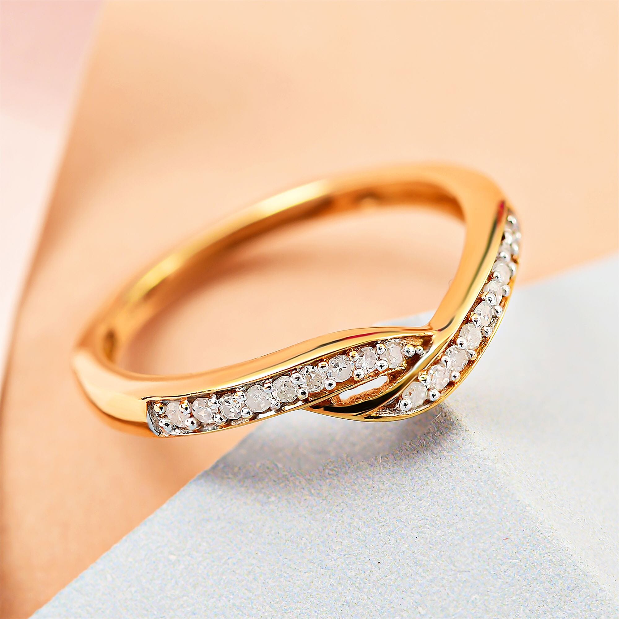 Diamond Ring in Sterling Silver 0.12 Ct.