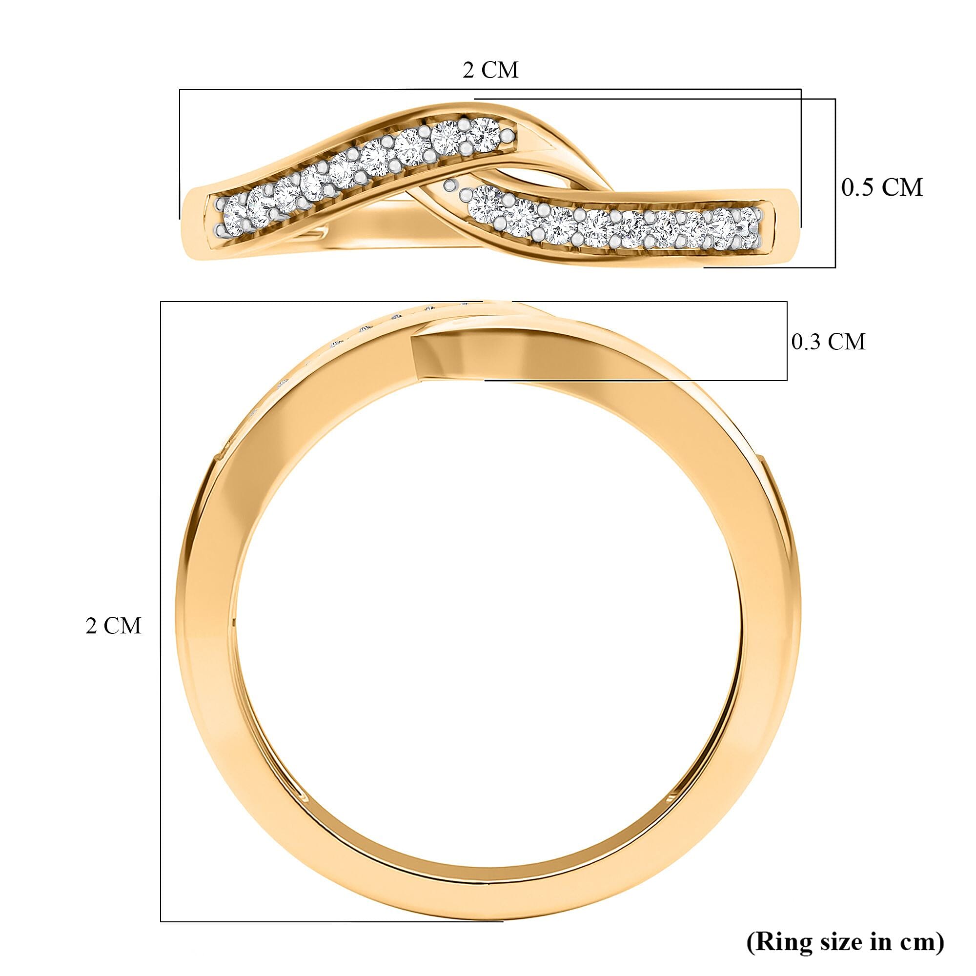 Diamond Ring in Sterling Silver 0.12 Ct.