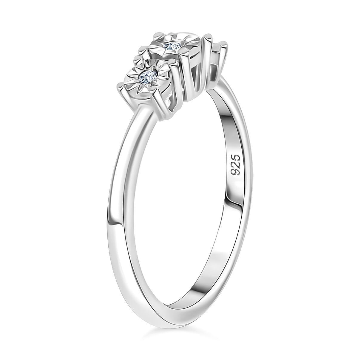 Diamond Trilogy Ring in Sterling Silver
