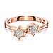 Diamond Twin-Star Sterling Silver Ring