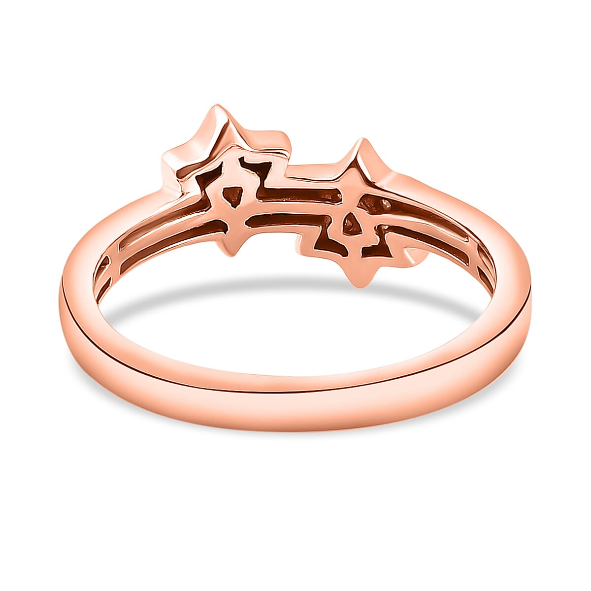 Diamond Twin-Star Sterling Silver Ring