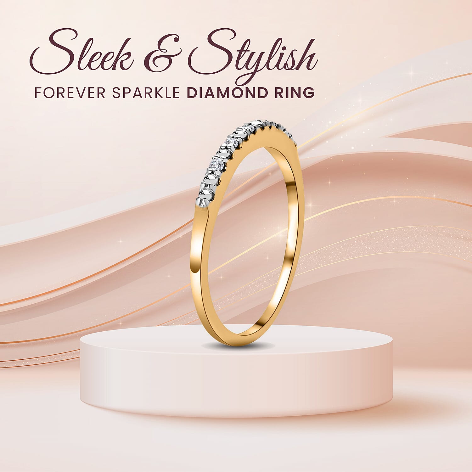 Diamond Half Eternity Ring in Sterling Silver