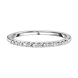 Diamond Half Eternity Ring in Sterling Silver