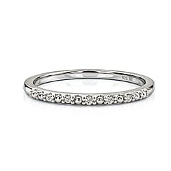 Diamond Half Eternity Ring in Sterling Silver