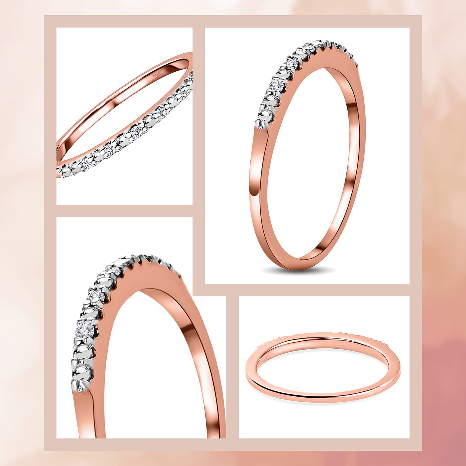 Diamond Half Eternity Ring in Sterling Silver Diamond Half Eternity Ring in Sterling Silver