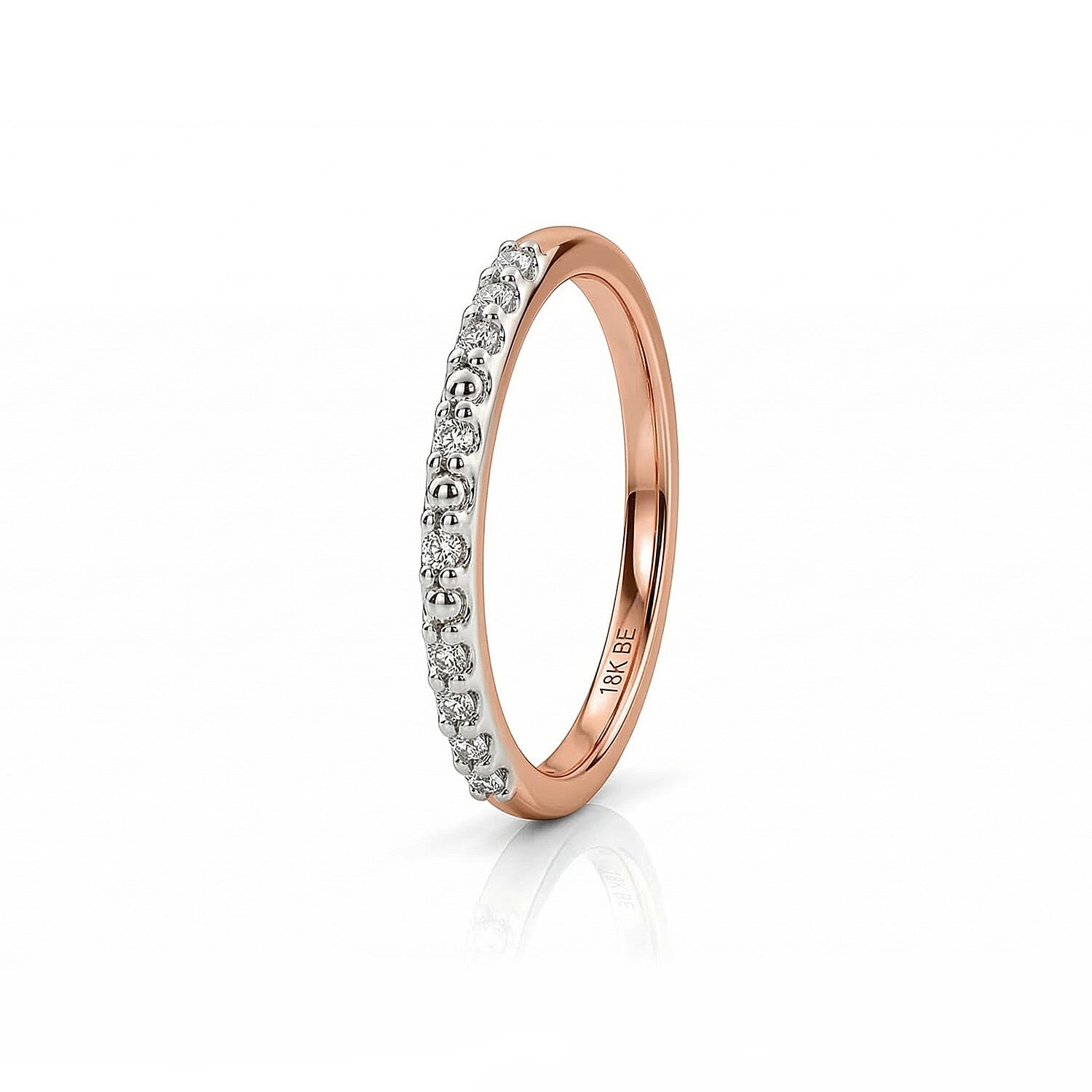 Diamond Half Eternity Ring in Sterling Silver