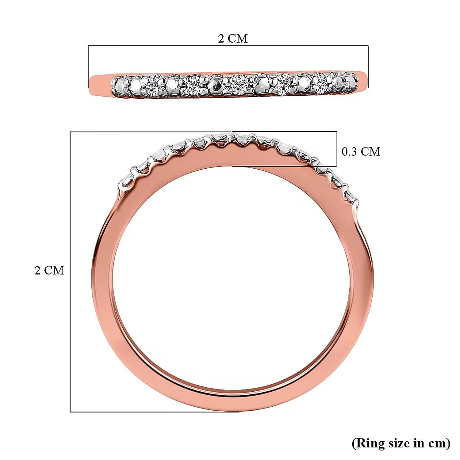 Diamond Half Eternity Ring in Sterling Silver