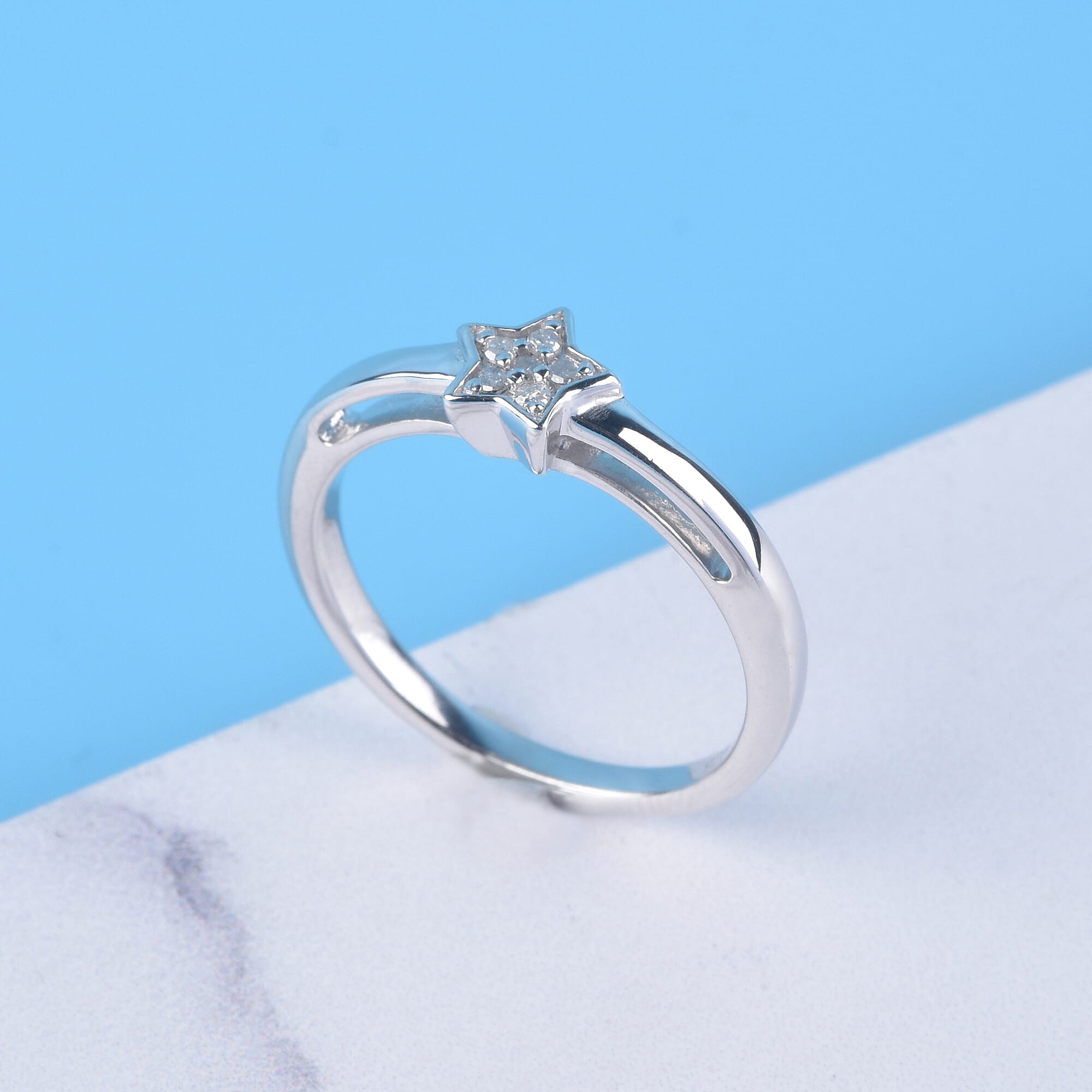 MP Diamond Star Ring in Sterling Silver