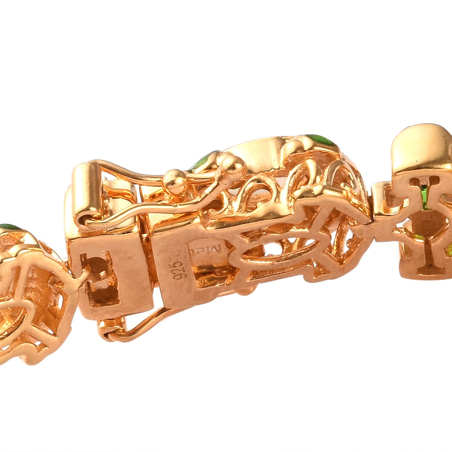 Ethiopian Welo Opal and Russian Diopside Enamelled Bracelet (Size 7) in 14K Gold Overlay Sterling Silver 4.50 Ct, Silver wt. 20.00 Gms