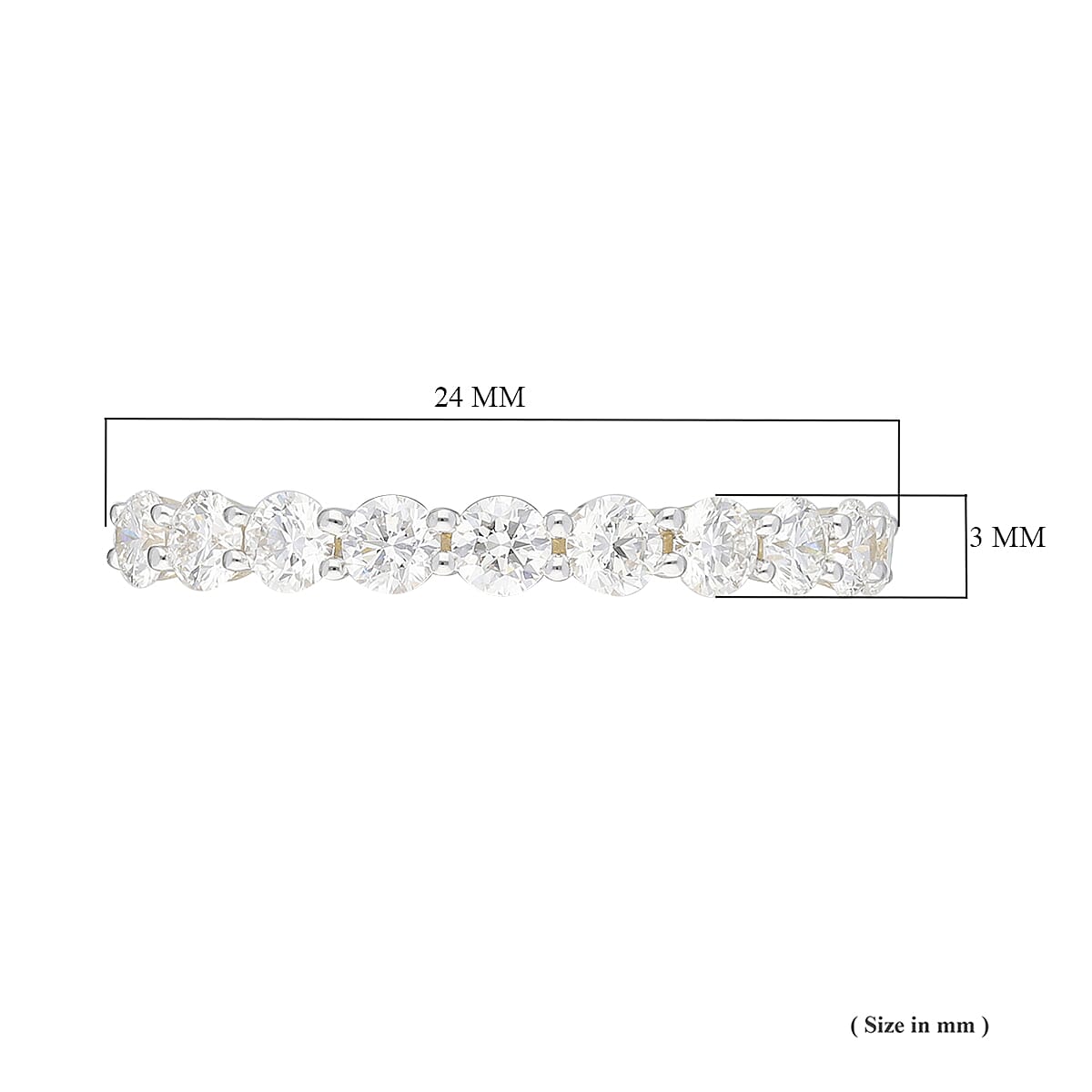 ILIANA 18K Yellow Gold Natural IGI Certified Diamond (SI/G-H) Half Eternity Ring 1.00 Ct.