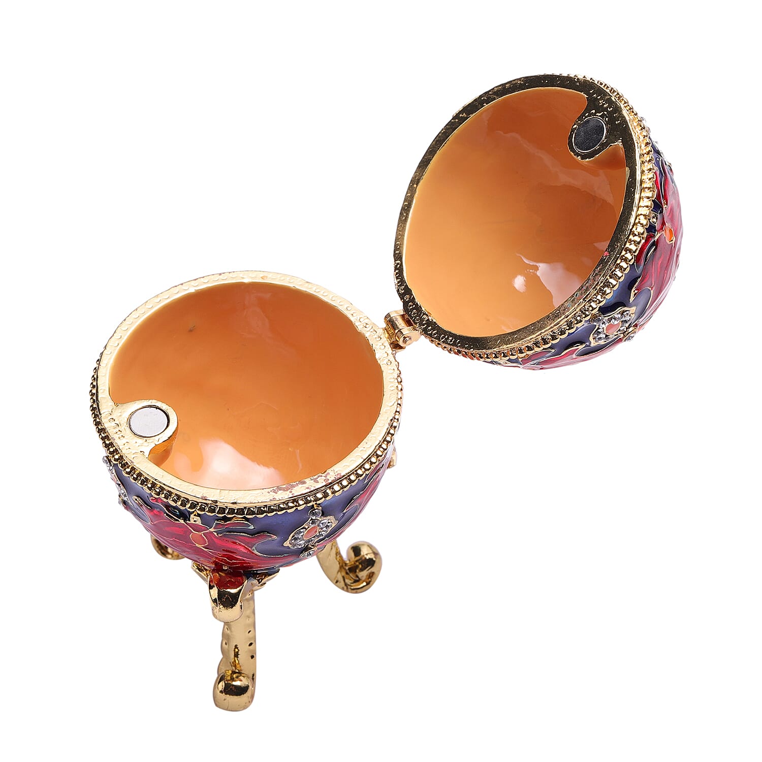 Multi Austrian Crystal Studded Enamelled Egg Trinket Box