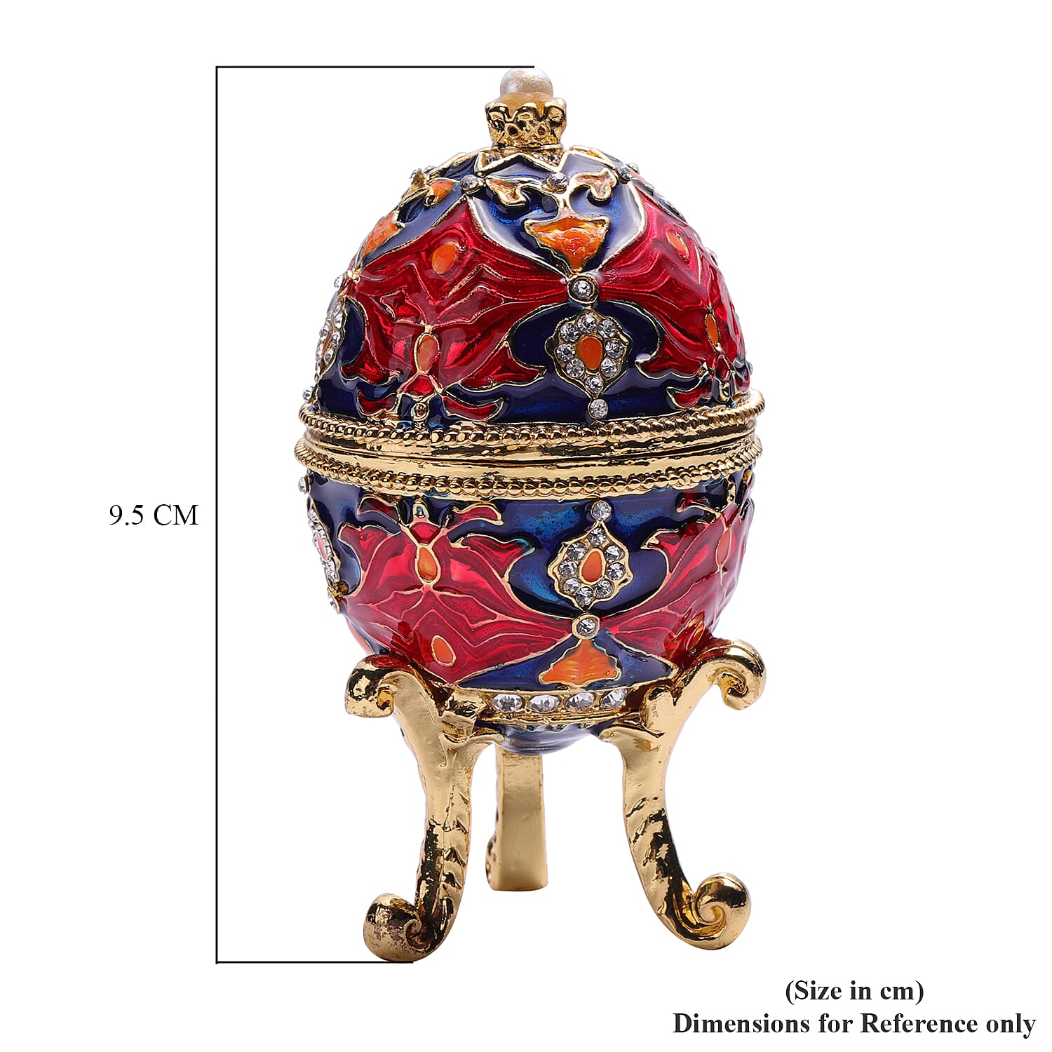 Multi Austrian Crystal Studded Enamelled Egg Trinket Box