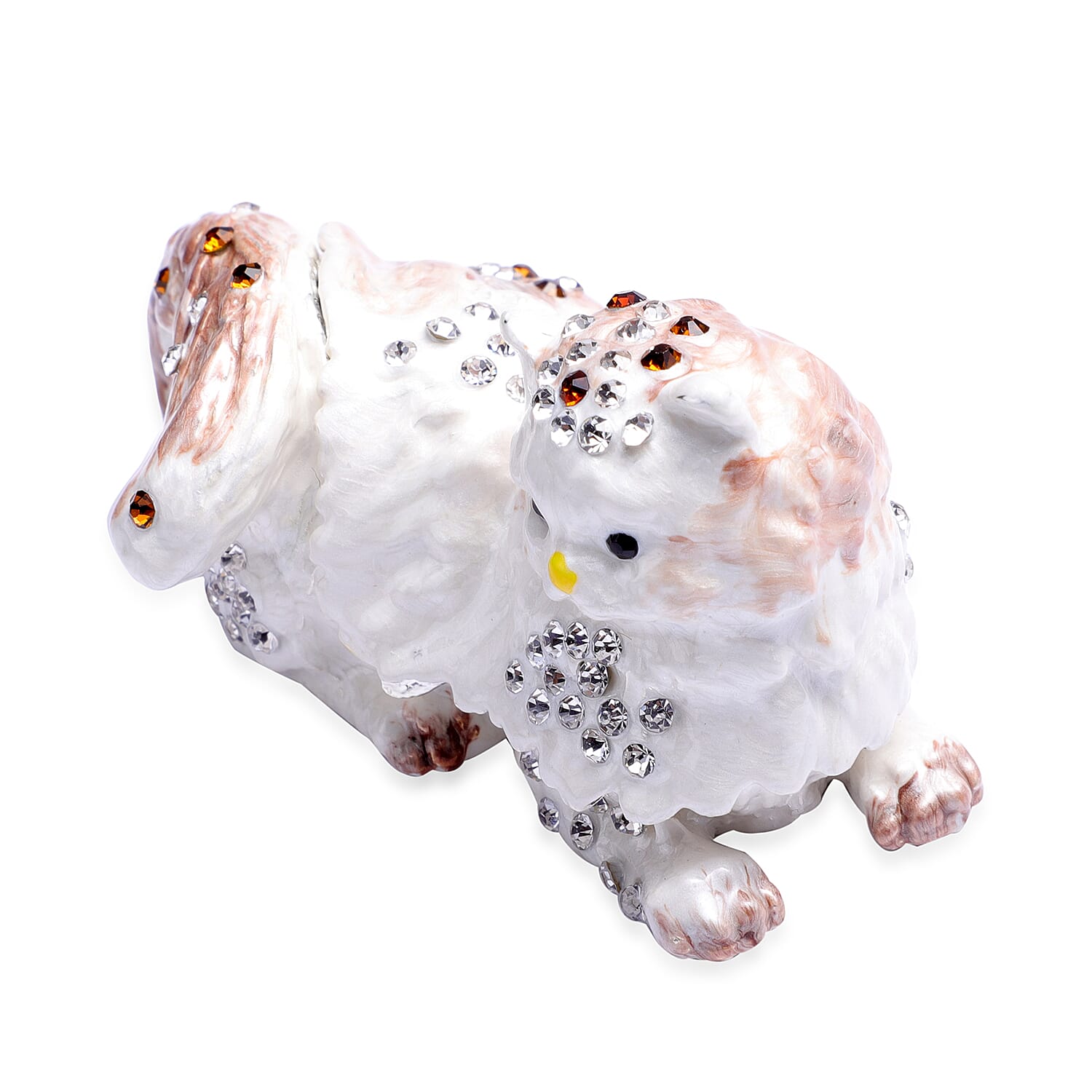 Multi Austrian Crystal Studded Enamelled Cat Trinket Box