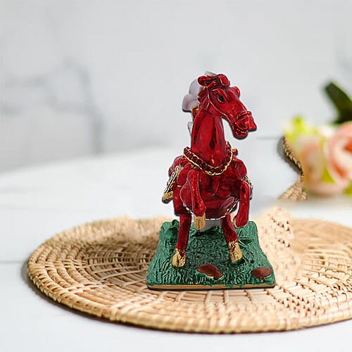 Multi Austrian Crystal Studded Enamelled Horse Trinket Box