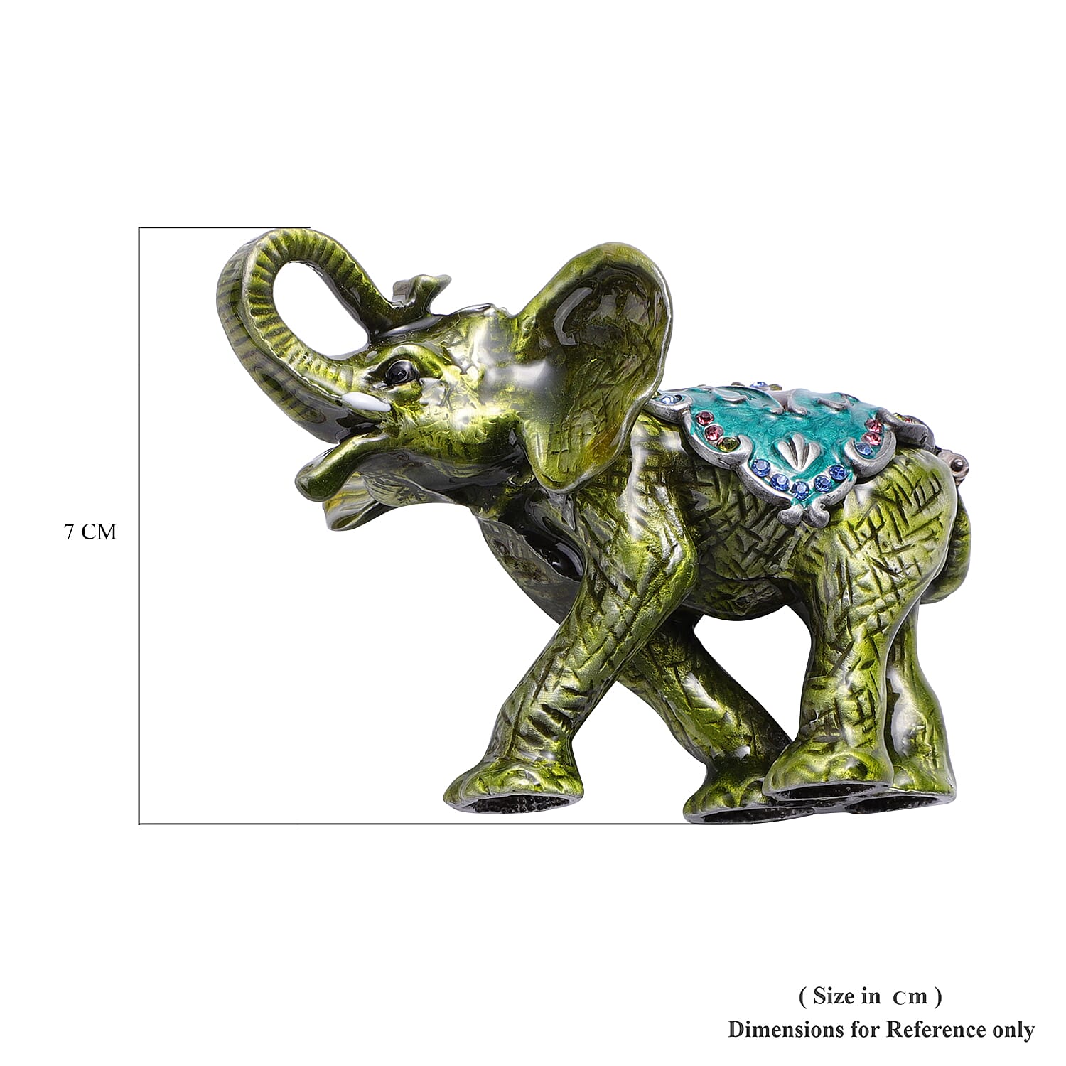 Multi Austrian Crystal Studded Elephant Trinket Box