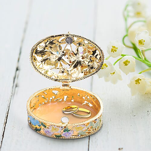 Multi Austrian Crystal Studded Angel Theme Trinket Box