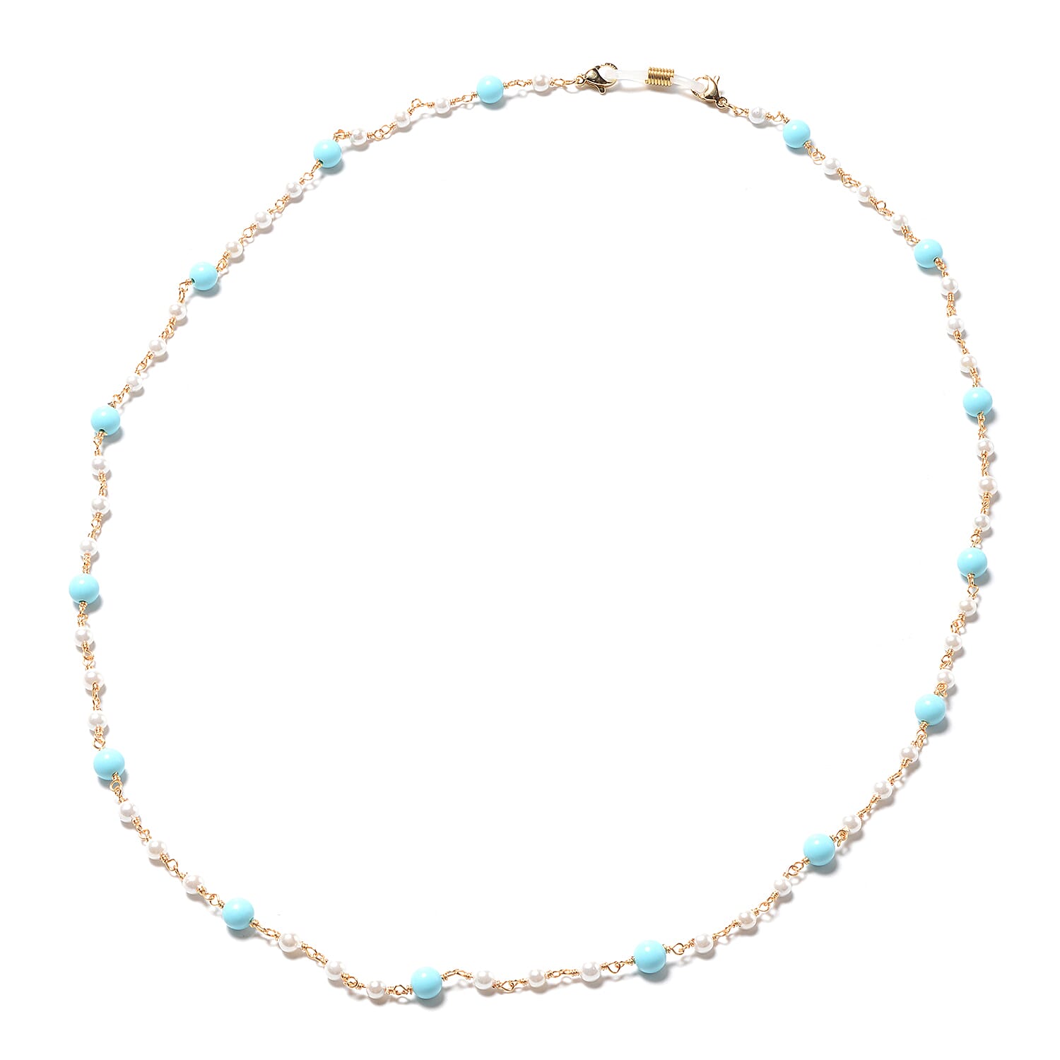 Blue Howlite and Pearl Specs Holder Chain or Necklace (Size 28)