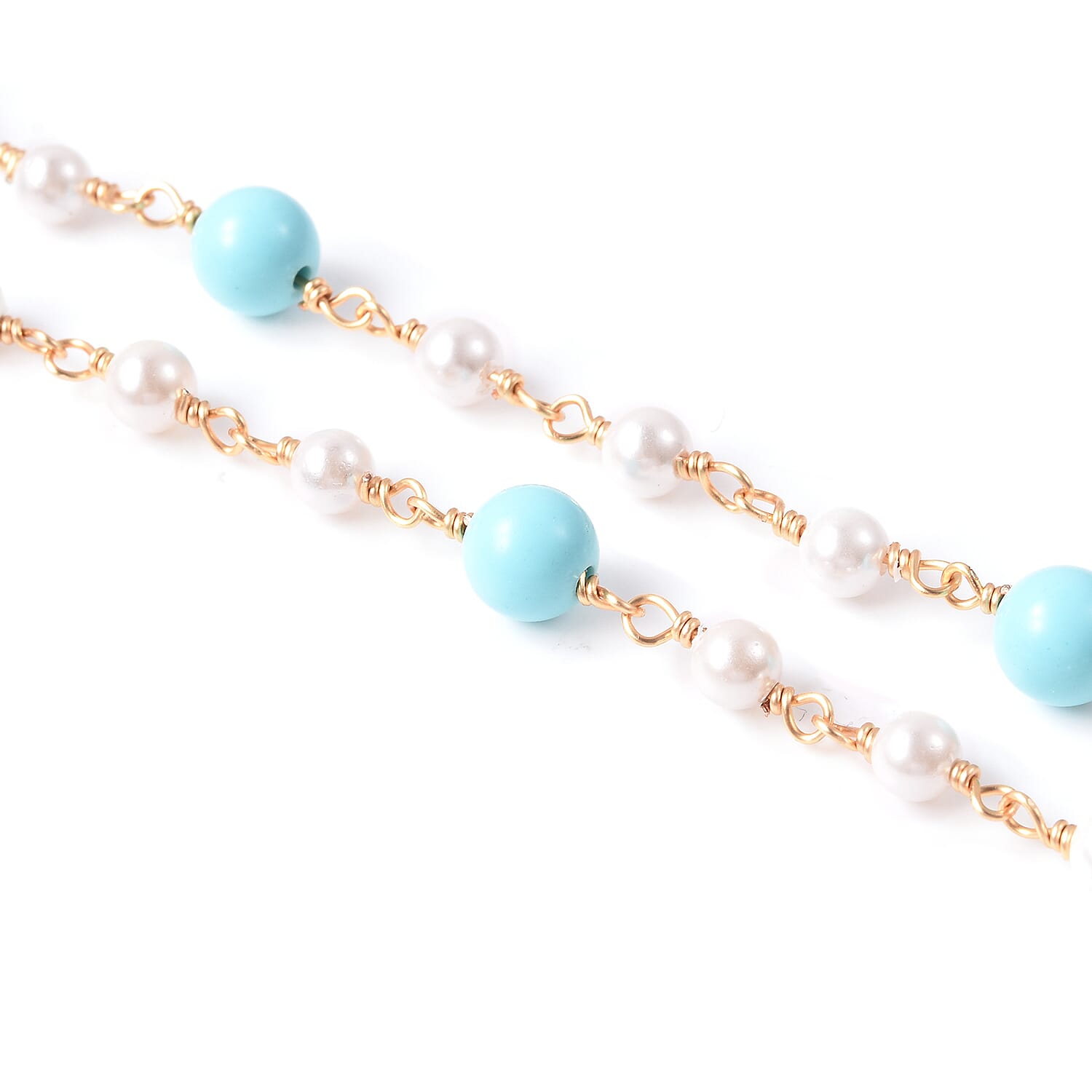 Blue Howlite and Pearl Specs Holder Chain or Necklace (Size 28)