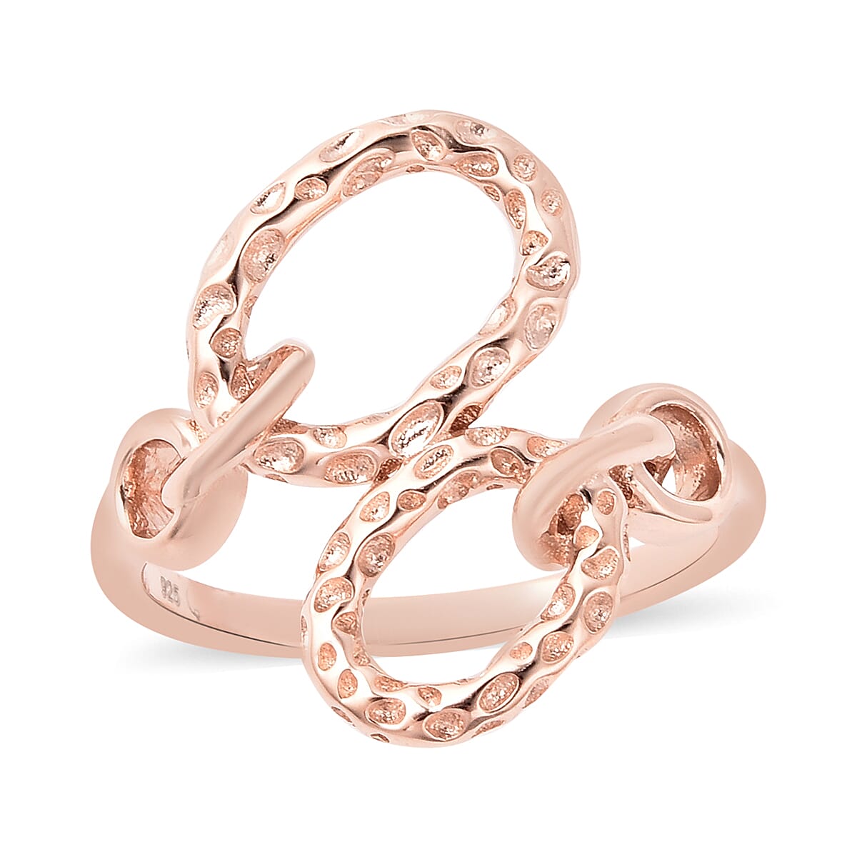 RACHEL GALLEY Rose Gold Overlay Sterling Silver Heart Open Ring