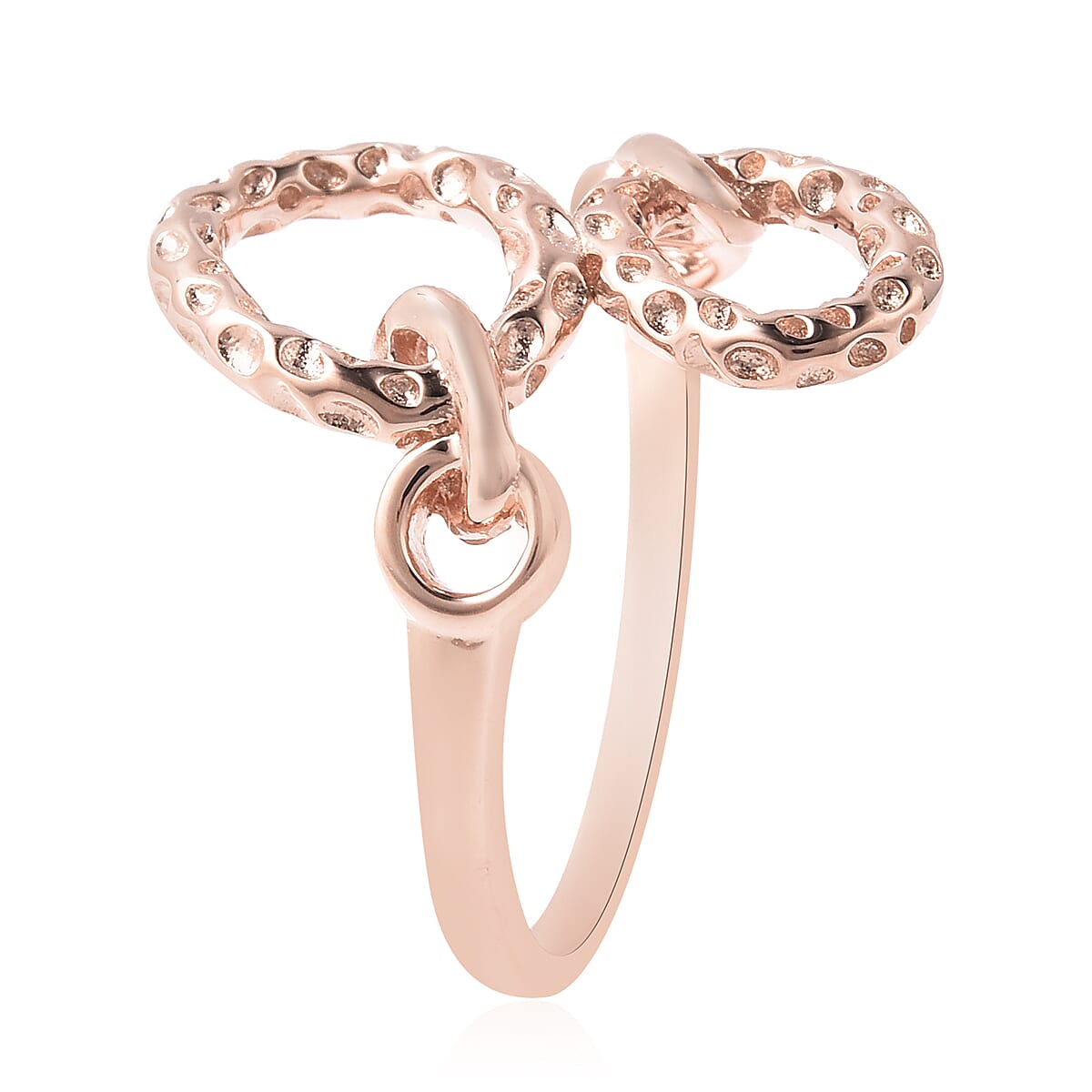 RACHEL GALLEY Rose Gold Overlay Sterling Silver Heart Open Ring