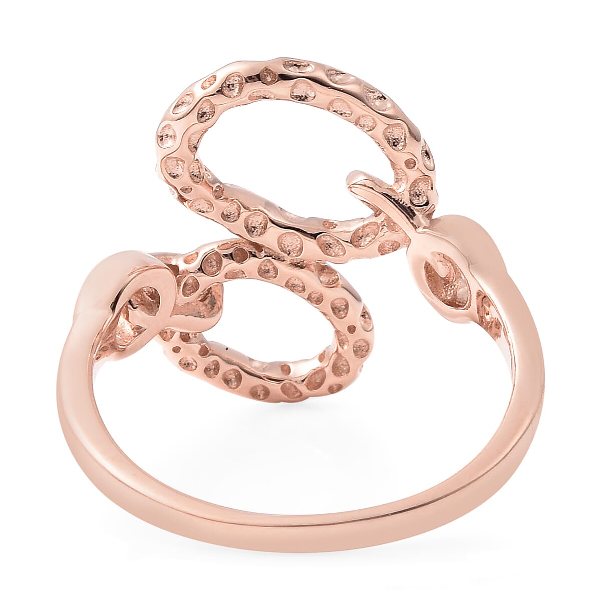 RACHEL GALLEY Rose Gold Overlay Sterling Silver Heart Open Ring
