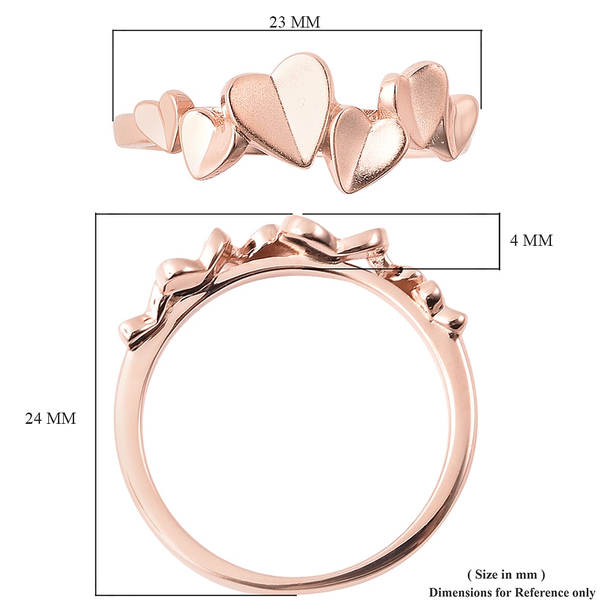 RACHEL GALLEY - Rose Gold Overlay Sterling Silver Heart Ring