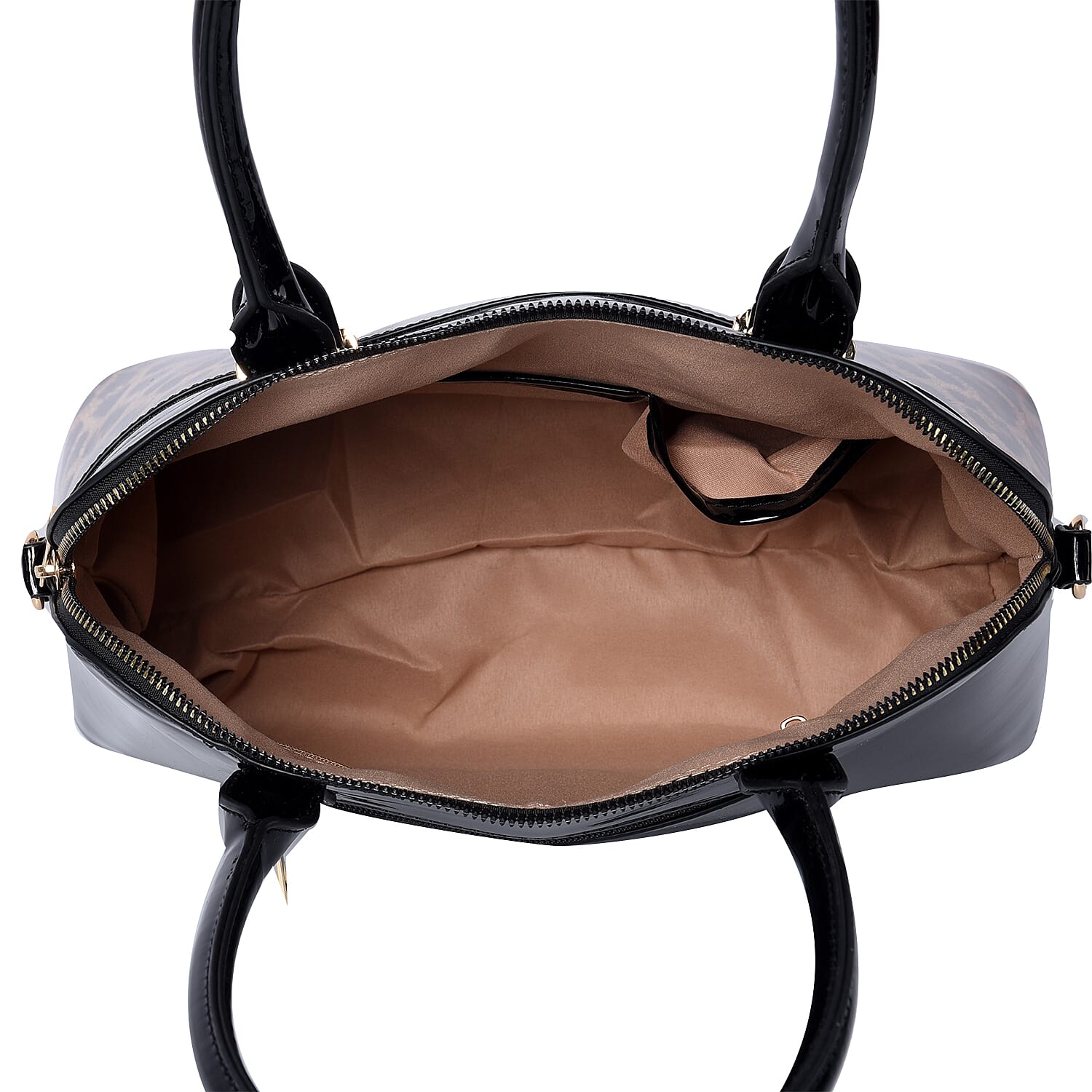 Brown Leopard Print Handbag (32x25x13cm) with Detachable and Adjustable Shoulder Strap (L: 120cm)