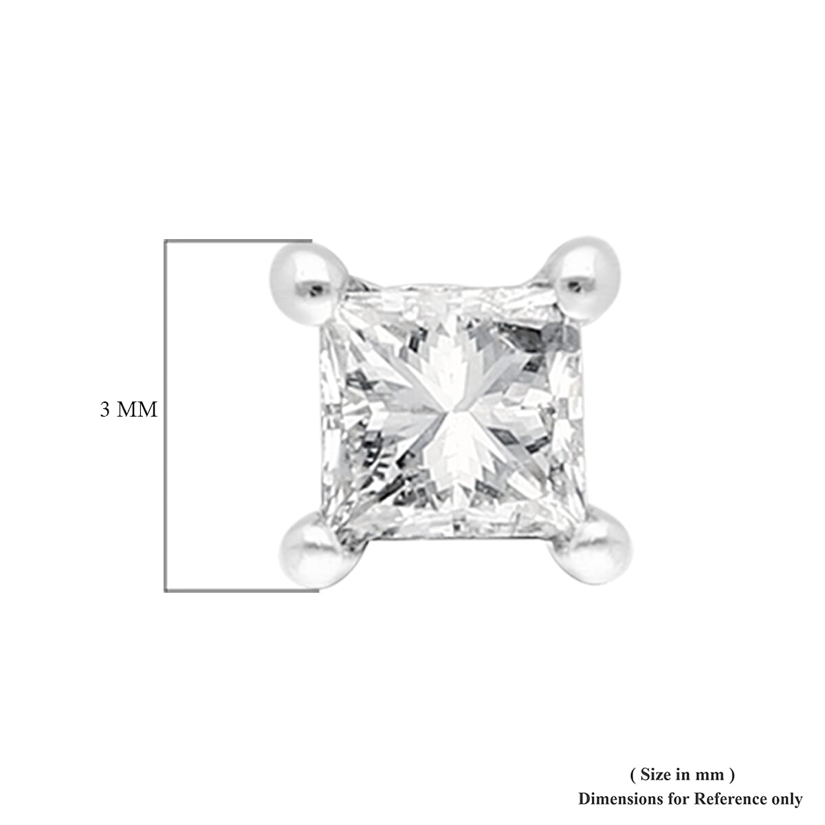 9K White Gold SGL Certified Diamond (I3-G-H) Stud Earrings with Push Back 0.20 Ct.