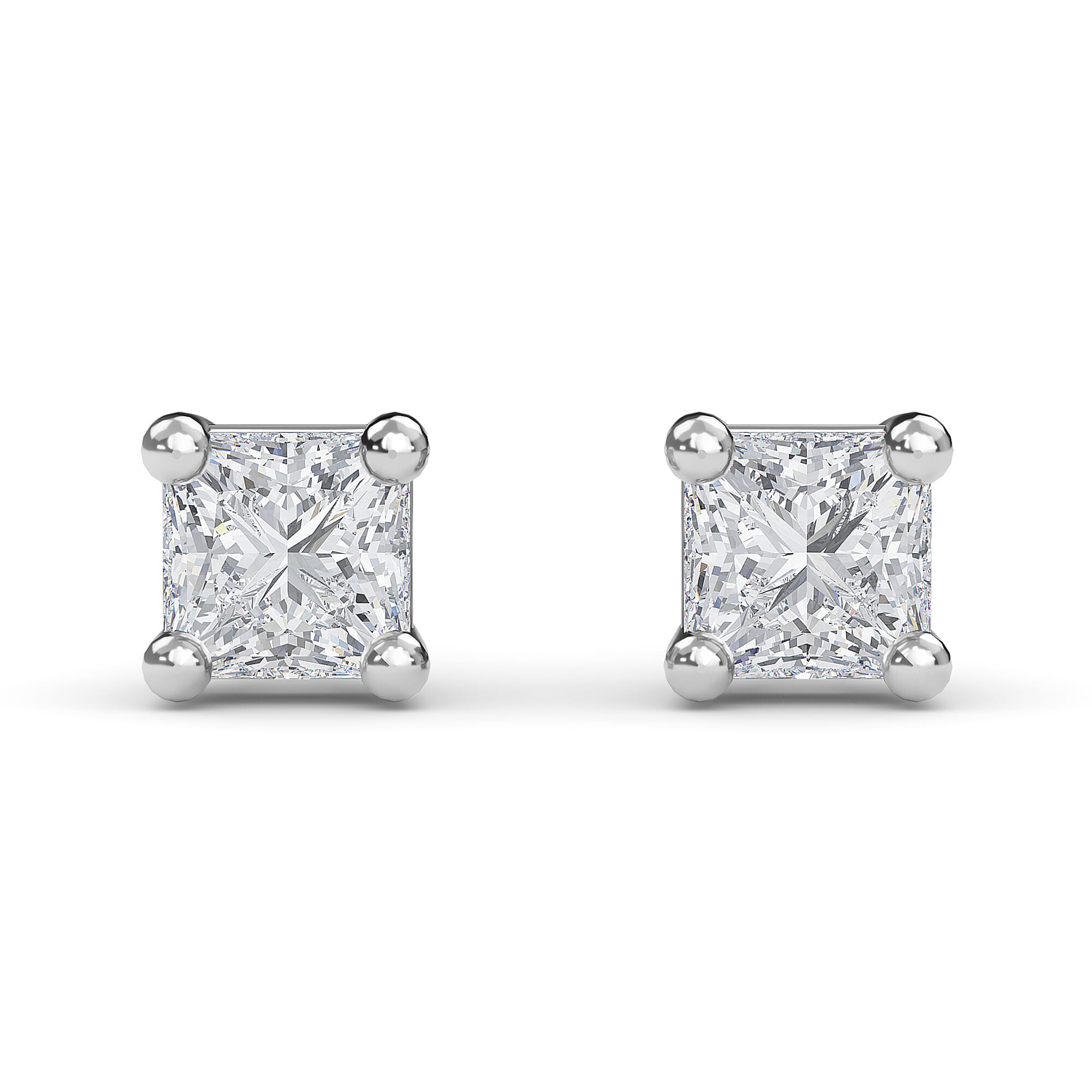 9K White Gold SGL Certified Diamond (I3-G-H) Stud Earrings with Push Back 0.20 Ct.