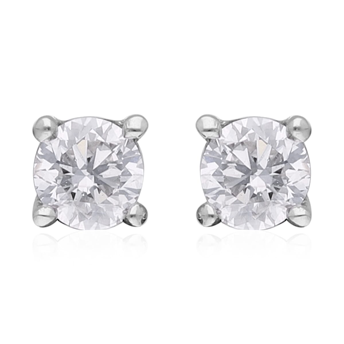ILIANA 18K White Gold SGL Certified Diamond (SI-G-H) Stud Earrings (with Screw Back) 0.20 Ct.
