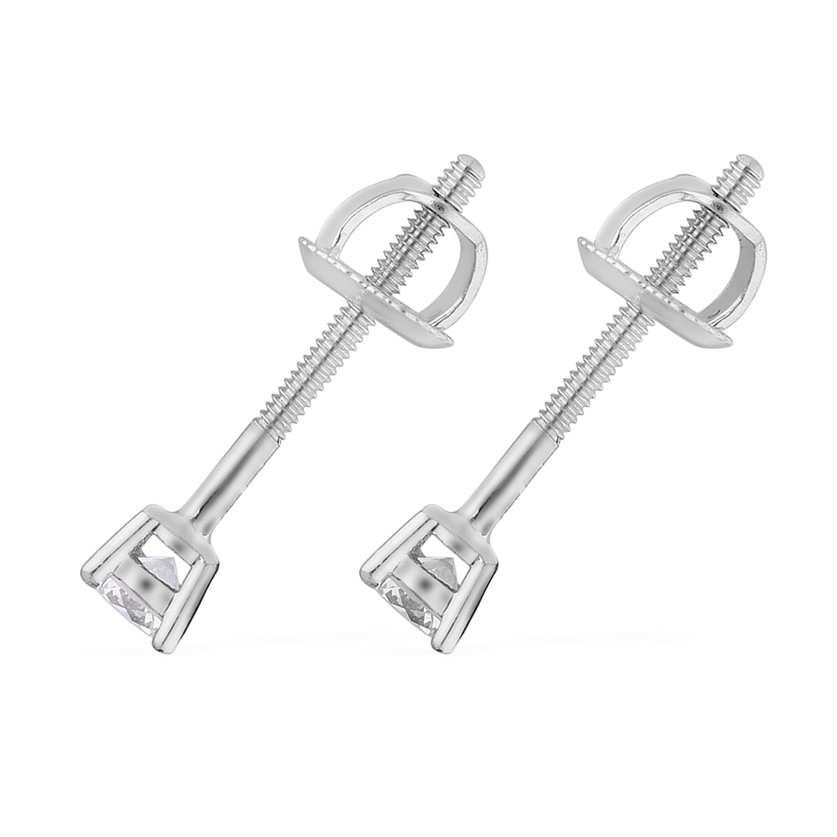 ILIANA 18K White Gold SGL Certified Diamond (SI-G-H) Stud Earrings (with Screw Back) 0.20 Ct.