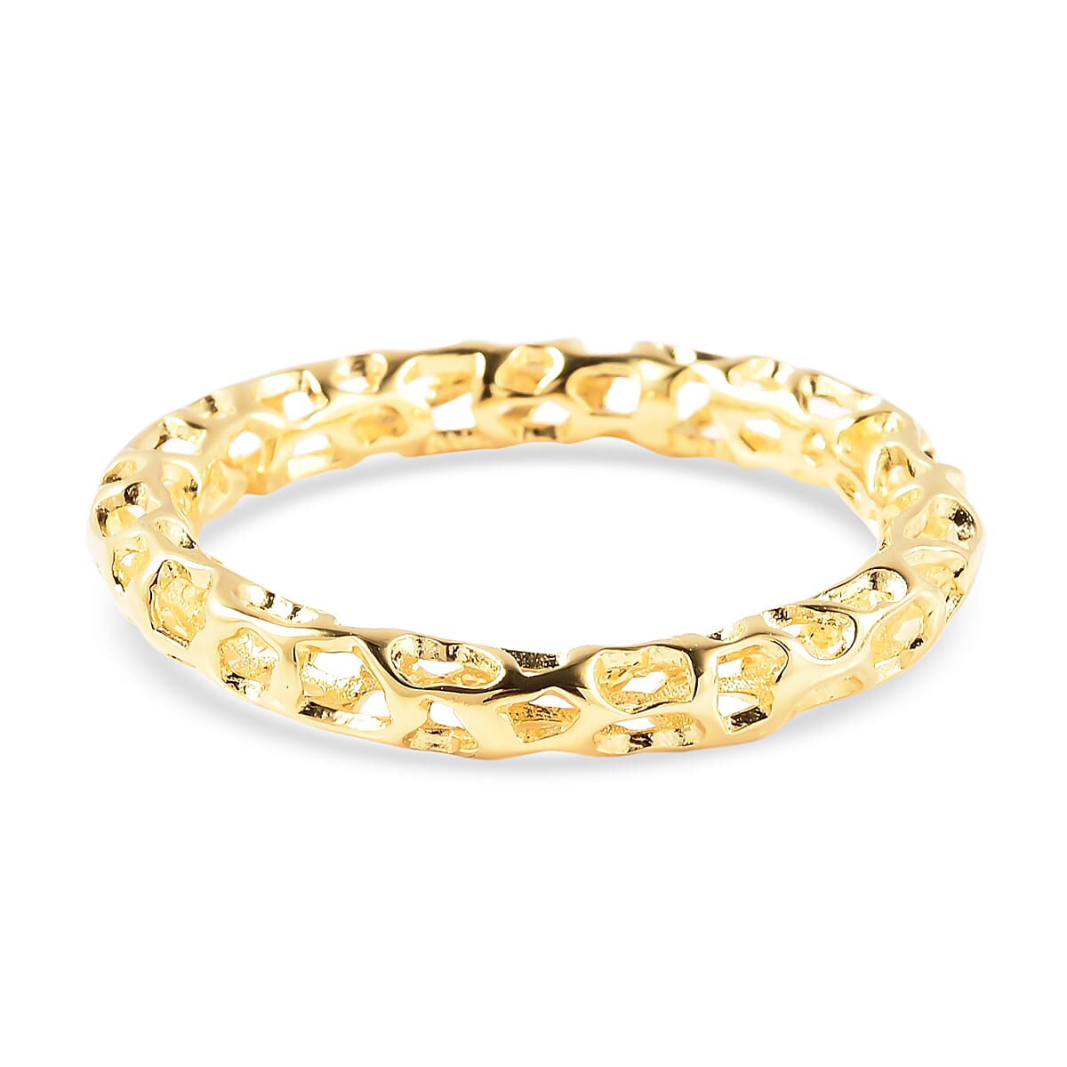RACHEL GALLEY Allegro Collection- Yellow Gold Overlay Serling Silver Mini Lattice Band Ring