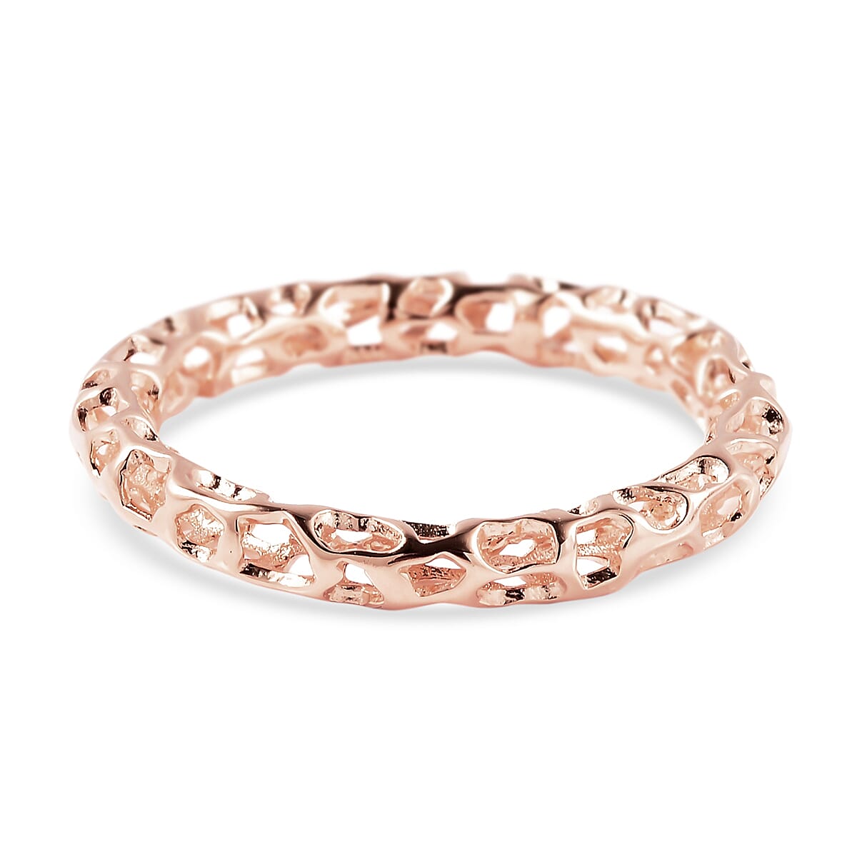 RACHEL GALLEY Allegro Collection-18K Vermeil Rose Gold Overlay Serling Silver Mini Lattice Band Ring