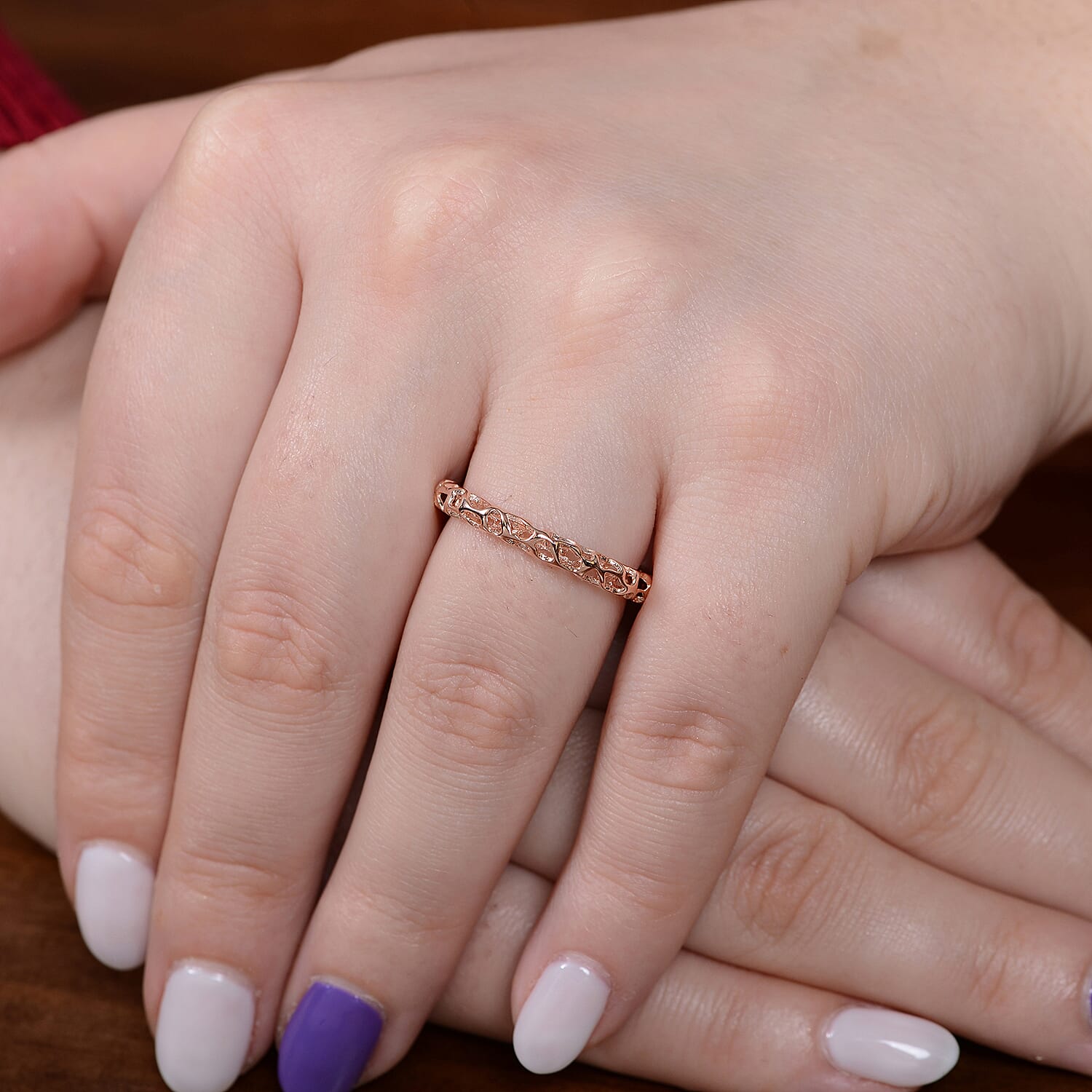 RACHEL GALLEY Allegro Collection-18K Vermeil Rose Gold Overlay Serling Silver Mini Lattice Band Ring