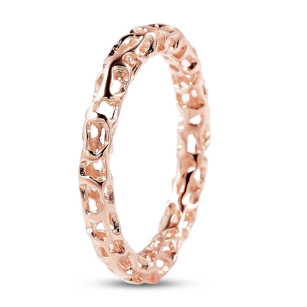 RACHEL GALLEY Allegro Collection-18K Vermeil Rose Gold Overlay Serling Silver Mini Lattice Band Ring