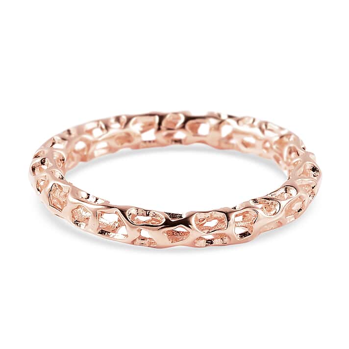 RACHEL GALLEY Allegro Collection- 18K Vermeil Rose Gold Overlay Serling Silver Mini Lattice Band Ring