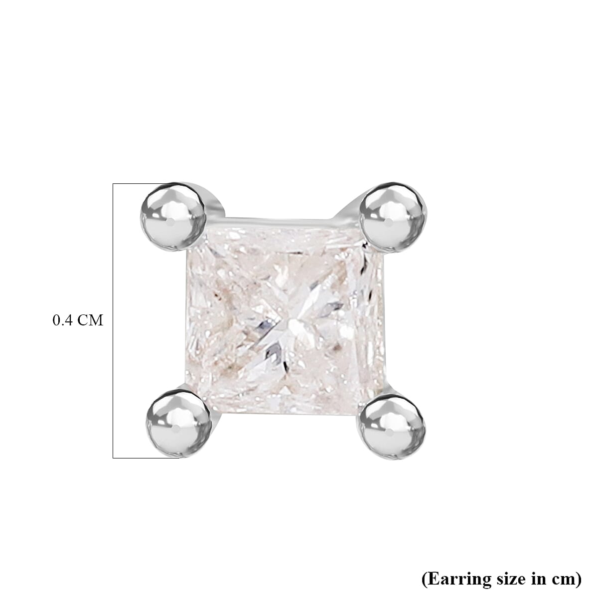 9K White Gold SGL Certified Diamond (I3-G-H) Stud Earrings (with Push Back) 0.25 Ct.