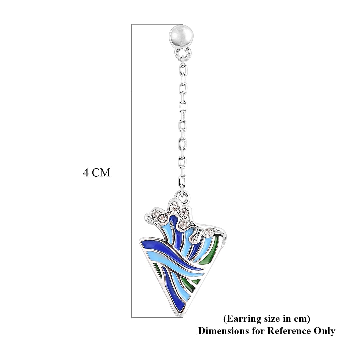 Isabella Liu Embrace Scar Collection - Natural Cambodian Zircon Enamelled Dangle Earrings in Rhodium Overlay Sterling Silver