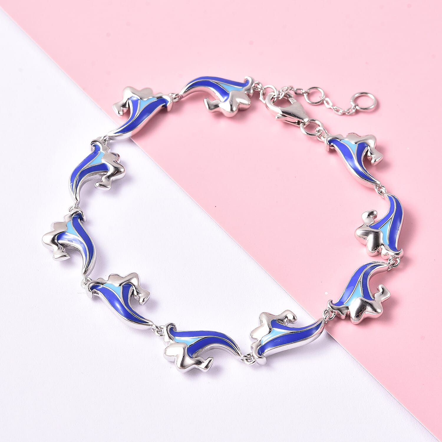 Isabella Liu Embrace Scar Collection Enamelled Bracelet (Size 8) in Rhodium Overlay Sterling Silver