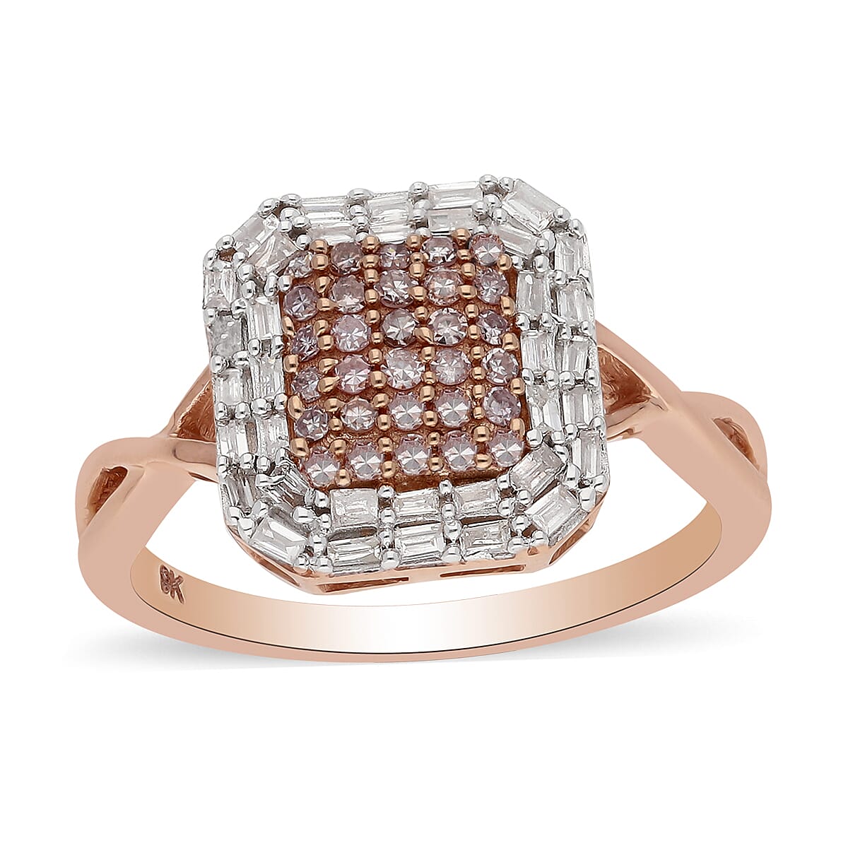 Glinting Adoration 0.50 Ct. Natural Pink Diamond and White Diamond