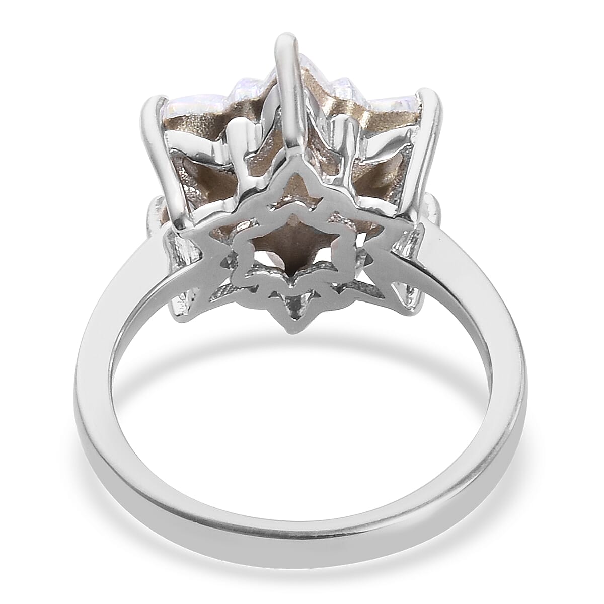 Lustro Stella  AB Crystal Ring in Platinum Overlay Sterling Silver