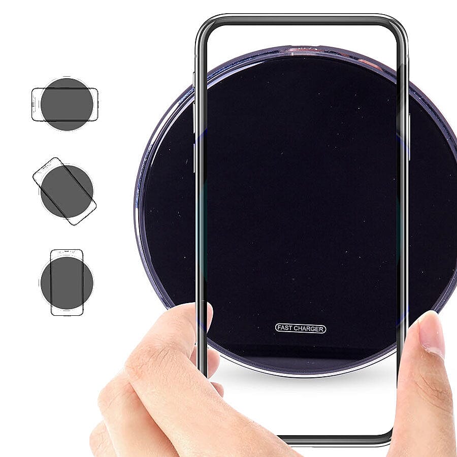 Smart Wireless Charging Pad (Size 10x10cm) - Black