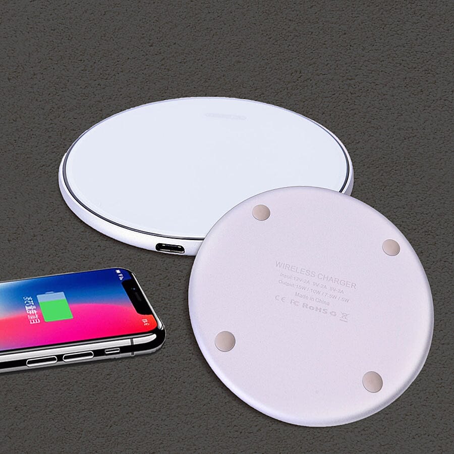 Smart Wireless Charging Pad (Size 10x10cm) - White
