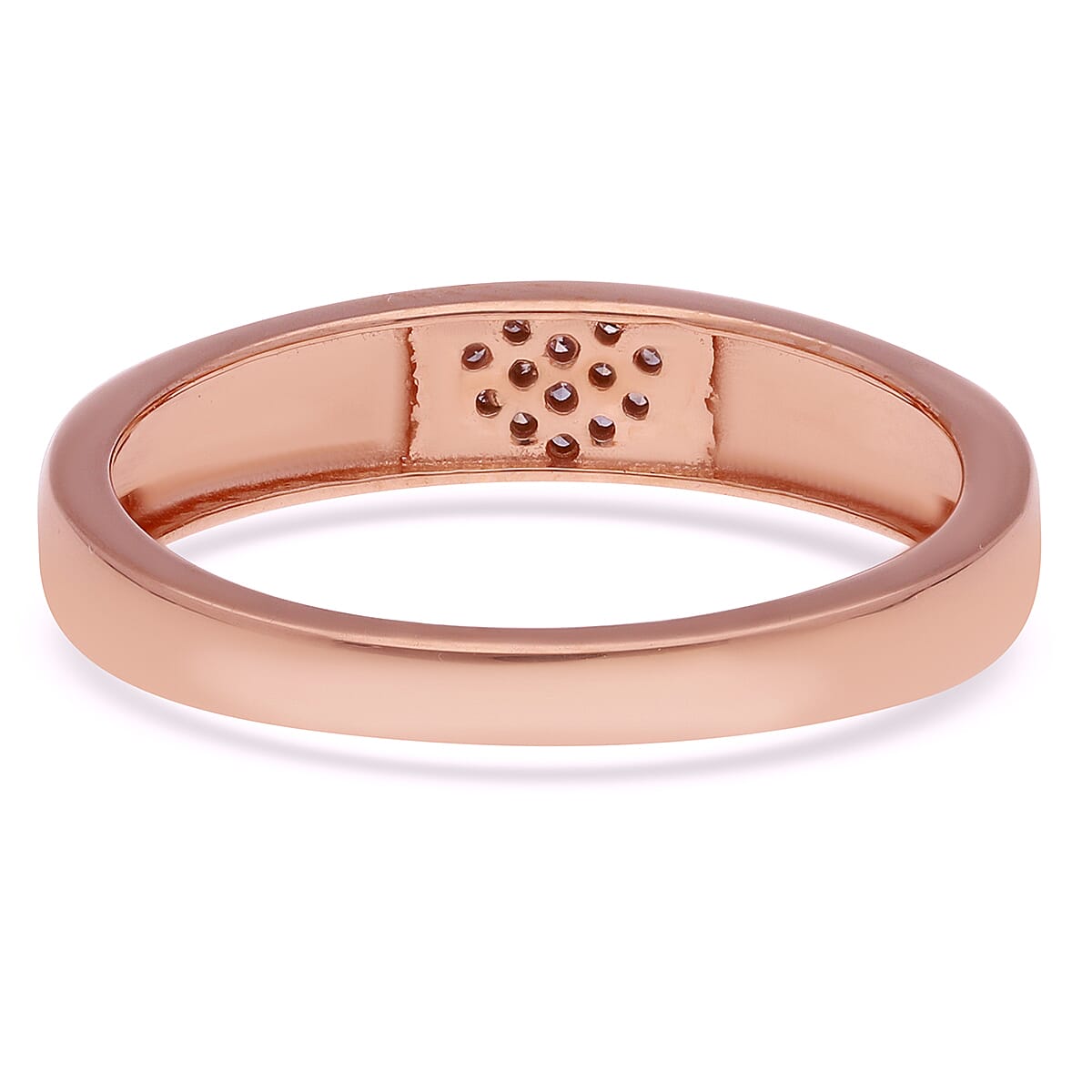 9K Rose Gold Natural Pink Diamond Heart Band Ring